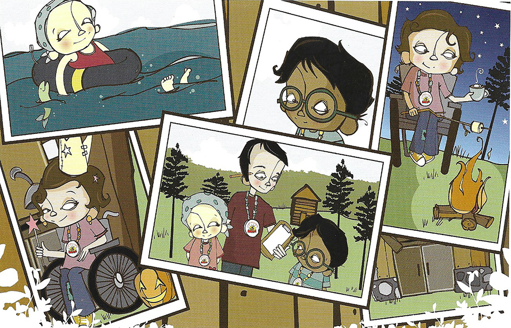 Photo collection of kids doing camp activities