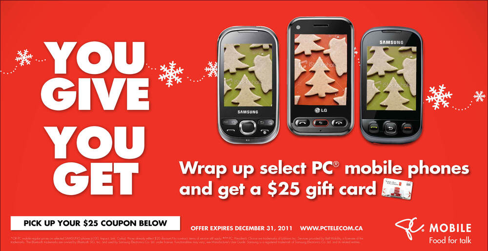 Three cellphones with an image of gingerbread on the screens