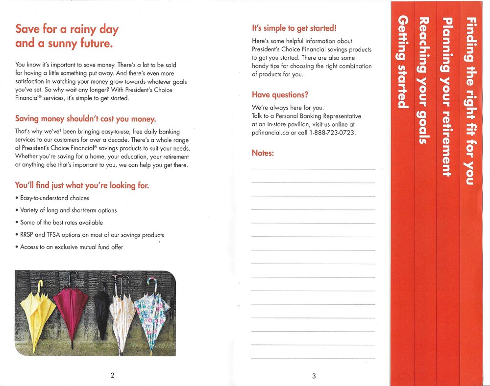 Brochure With Five umbrellas
