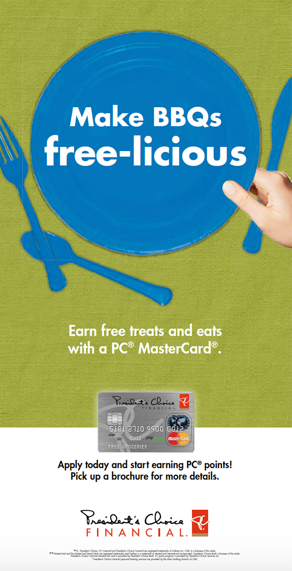 Blue picnic plate and cutlery