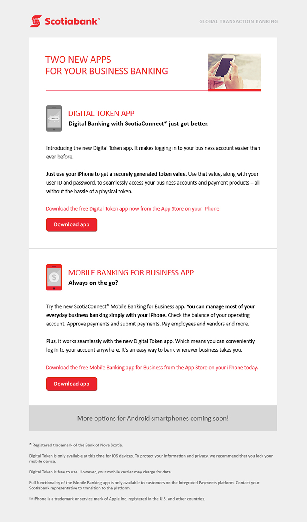 Digital Token and Mobile App online initiative
