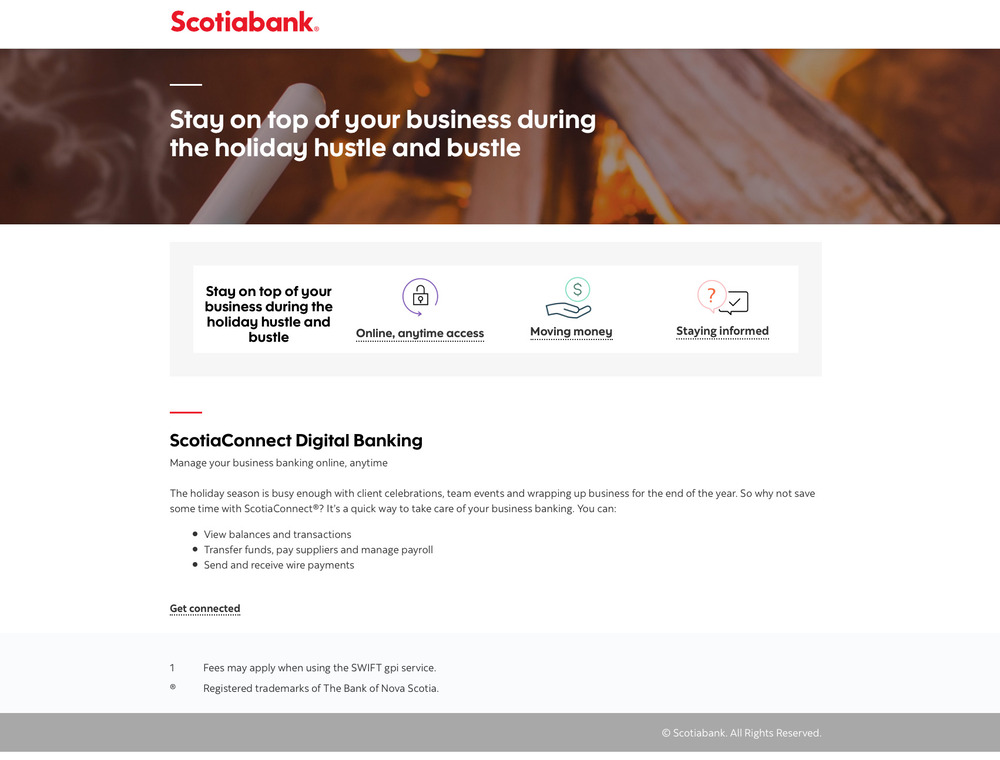 ScotiaConnect Digital banking information