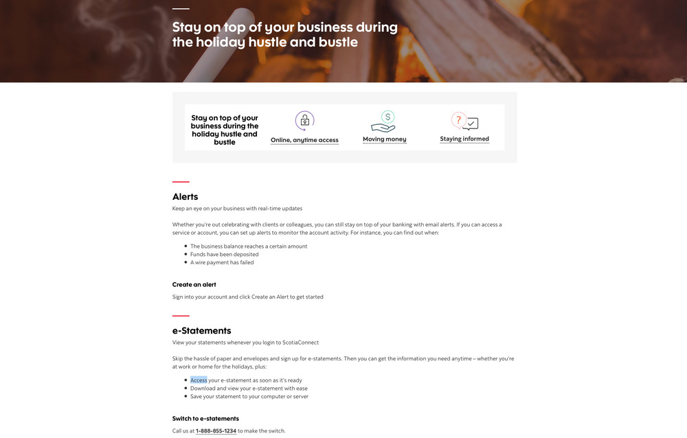 Alerts and e-Statement information
