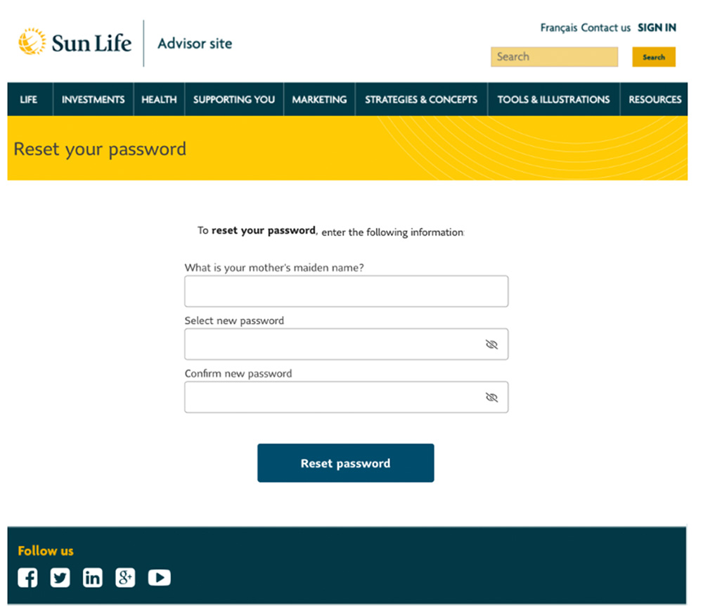 Fields to confirm ID, enter /confirm new password